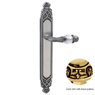 Door lever handle set with key hole on 
