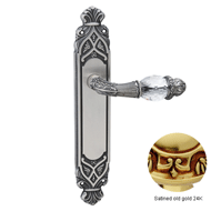 Door lever handle set with key hole on 