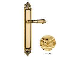 Door lever handle set with key hole on 