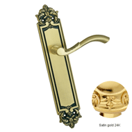 Door lever handle set with key hole on 