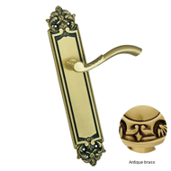 Door lever handle set with key hole on 