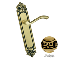 Door lever handle set with key hole on 
