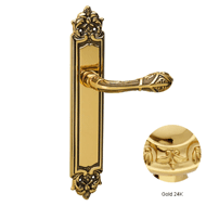 Door lever handles set on plates - Gold