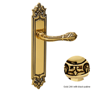 Door lever handles set on plates - Gold