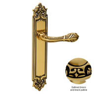 Door lever handle set with key hole on 