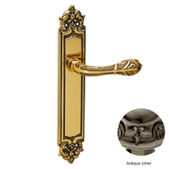 Door lever handle set with key hole on 
