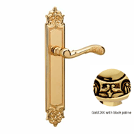 Door lever handles set on plates - Gold