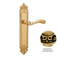 Door handle on plate 53x300mm with yale