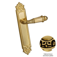 Door lever handle set with key hole on 