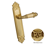 Door lever handle set with key hole on 
