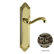 Door lever handle set with key hole on 