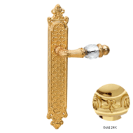 Door lever handle set with key hole on 