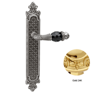 Door lever handle set on plate with Swa