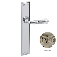 Door lever handle set on plate with Swa