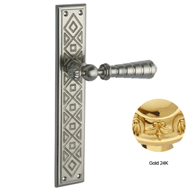 Door lever handle set on plate - 267MM 