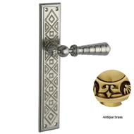 Door lever handle set on plate - 267MM 
