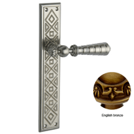 Door lever handle set on plate - 267MM 