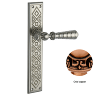 Door lever handle set on plate - 267MM 