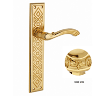 Door lever handle set on plate - 267MM 