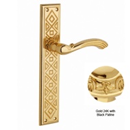 Door lever handle set on plate - 267MM 