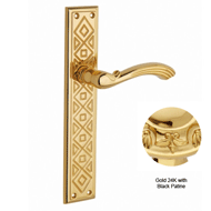 Door Lever Handles Set on Plates - Gold