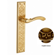 Door lever handle set on plate - 267MM 
