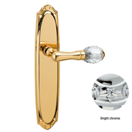 Door lever handle set on plate with Swa