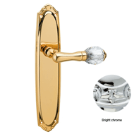 Door lever handles set on plates with S