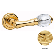 Door lever handle set on rose with Key 