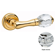 Door lever handle set on Rose with Key 