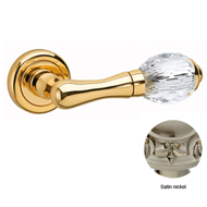 Door lever handle set on Rose with Key 