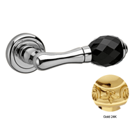 Door lever handle set on Rose with Key 