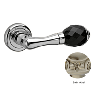 Door lever handle set on Rose with Key 