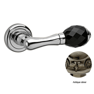 Door lever handle set on Rose with Key 