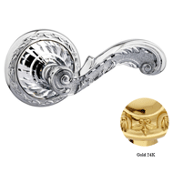 Door lever handle set on rose with Key 