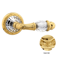 Door lever handle set on rose with Key 