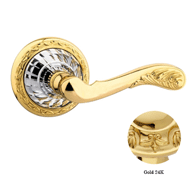 Door lever handle set on rose with Key 