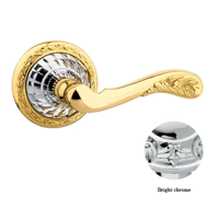 Door lever handle set on rose with Key 