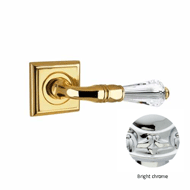 Door lever handles set on roses with Sw