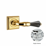 Door lever handles set on roses with Sw