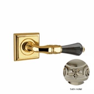 Door lever handles set on roses with Sw