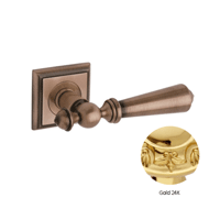 Door lever handles set on roses - Gold 