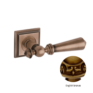 Door lever handle set on rose - English