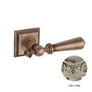 Door lever handle set on rose - Satin N