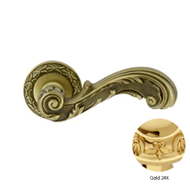 Door lever handles set on roses - Gold 