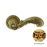 Door lever handles set on roses - Satin