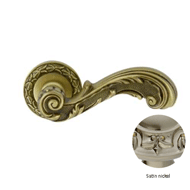 Door lever handles set on roses - Satin