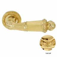 Door lever handles set on roses - Gold 