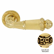 Door lever handles set on roses - Gold 