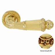 Door lever handle set on rose with Key 